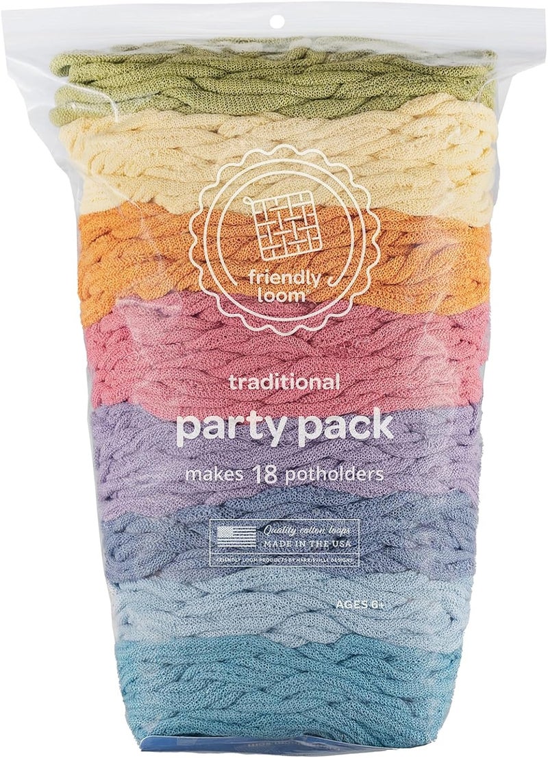 friendly loom Quality Cotton Weaving Loops in Botanical Inspired Colors – 7” Traditional Size | Weave 18 Functional Potholders | Made in The USA - Image 1